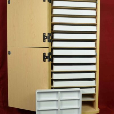 Rolling cabinet with removable trays. Perfect for overflow, safety, or "other" frames.