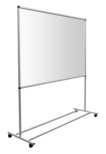 Floor Standing Shield, 4' W x 6' T, Acrylic upper panel, open below, on wheels